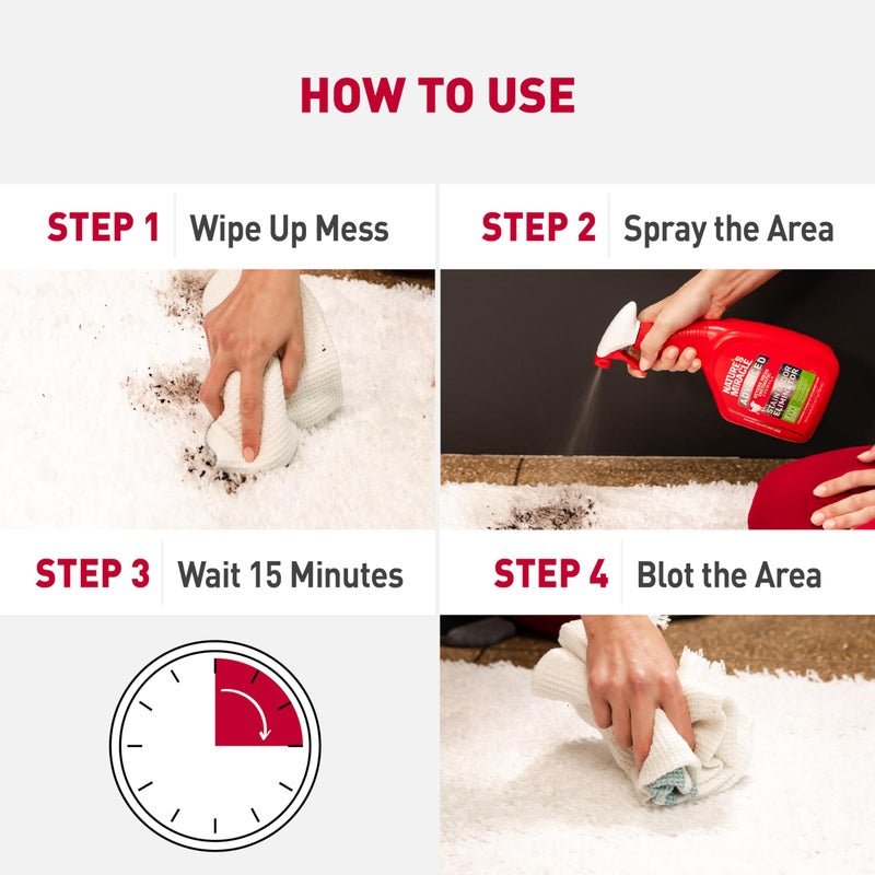 Nature's Miracle Nature’s Miracle Advanced Stain and Odor Eliminator Dog Spray, Fresh Scent, Severe Mess Enzymatic Formula For Tough Pet Messes, 32 Ounces - Image 5