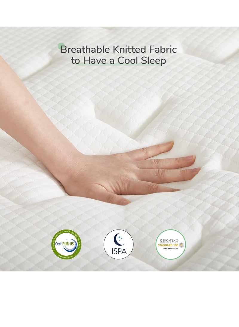 The Home Mart - The Home Mart Single Size 30 cm Hybrid Reversible Pocket Spring Mattress with Cool Gel Memory Foam, Advanced Motion Isolation & Pressure Relief – Medium Firm Support for Restful Sleep (King: 180x200) - Image 1