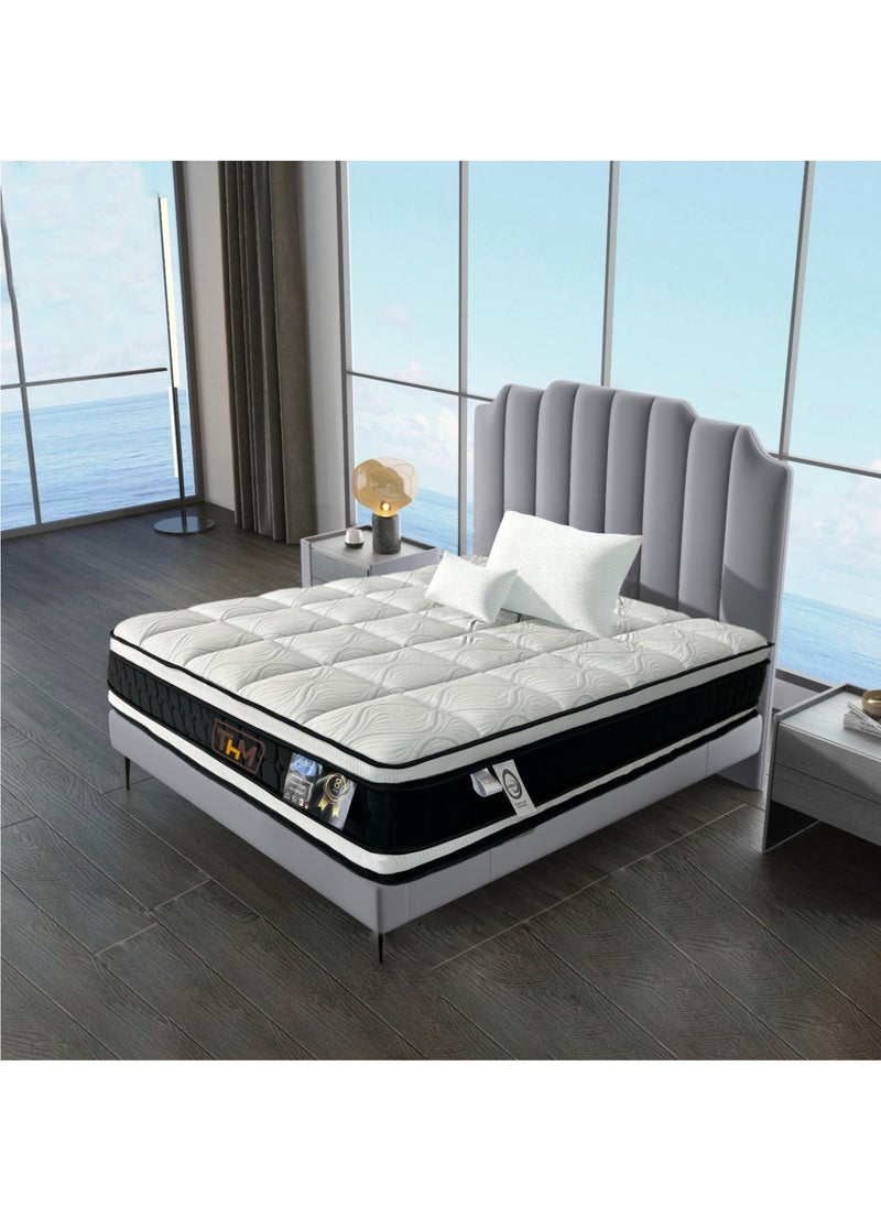 The Home Mart - The Home Mart Single Size 30 cm Hybrid Reversible Pocket Spring Mattress with Cool Gel Memory Foam, Advanced Motion Isolation & Pressure Relief – Medium Firm Support for Restful Sleep (King: 180x200) - Image 1