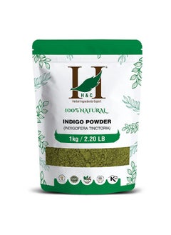H&C خبير مكونات الأعشاب مسحوق النيلي الطبيعي من شركة H&C Herbal Ingredients Expert للشعر (1 كجم / 2.20 رطل) - أسود  - Image 1