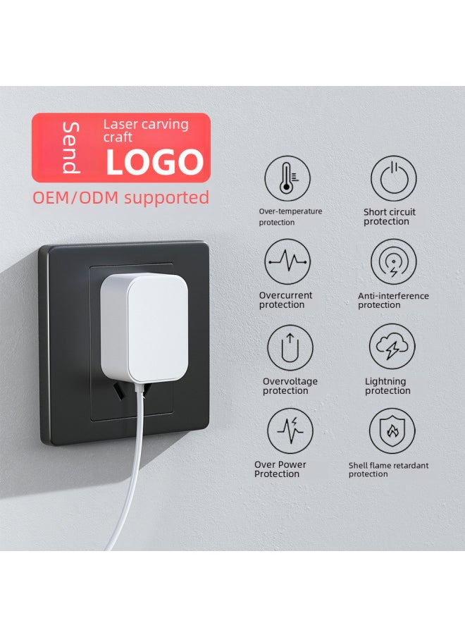 12v2a Power Adapter Original 18w24w US-China Certified Table Lamp Monitoring Massager Small Appliance 1.5a-Color:Black-Specifications:12v1.5a Standard 3c Certification