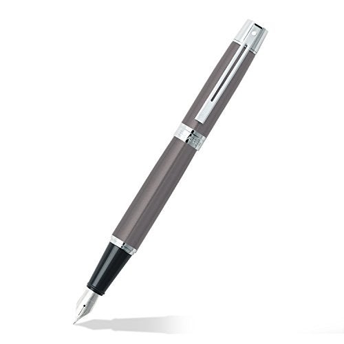 Sheaffer 300 Chrome Plate Trim Fountain Pen, Medium Nib, Metallic Grey (E0932953) - Image 3