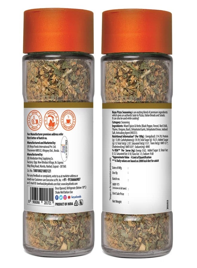 Keya Combo of Pizza Seasoning 45gm | Pasta Seasoning 45gm | All Natural & Healthy Spice Blend for Pizza, Pasta & More | Glass Bottle | Premium Herbs and Spices | Contains Freeze dried herbs| Export Quality | No Preservatives | The rich aroma that lasts | Pack 2 - Image 3