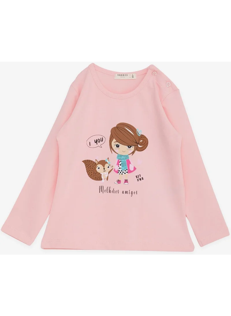 Breeze Girl Child Long Sleeve T-Shirt Friendship Themed Girl Printed 1 4 Years Pink