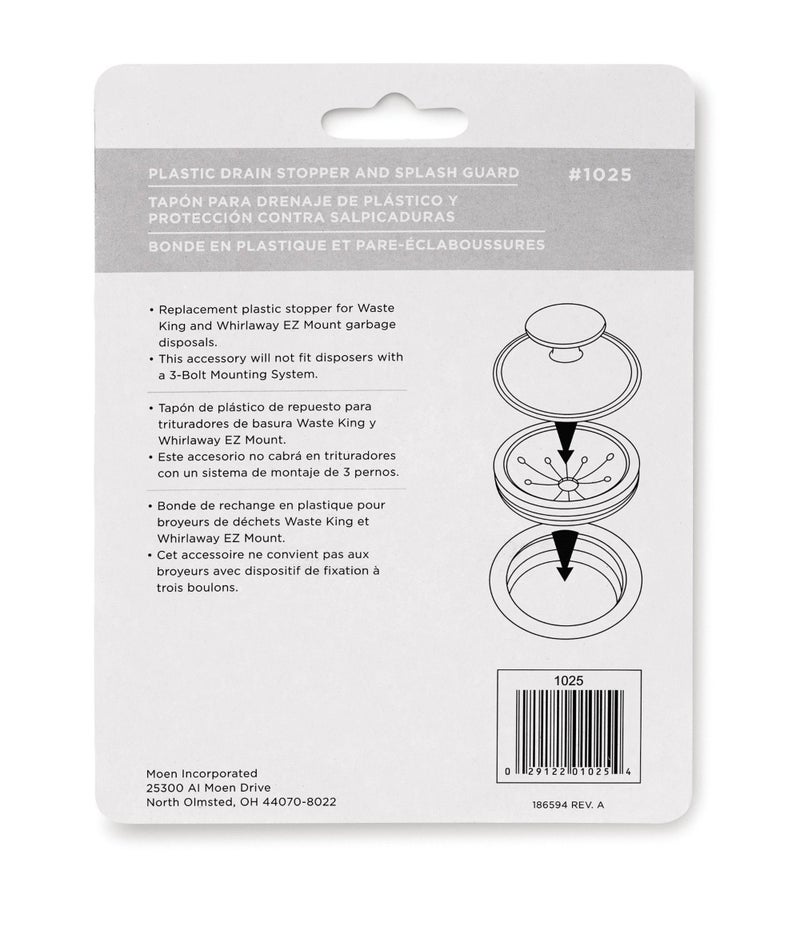 Waste King Black Disposer EZ Mount Garbage Disposal Stopper and Splash Guard for Sink Drain, 1025 - Image 4