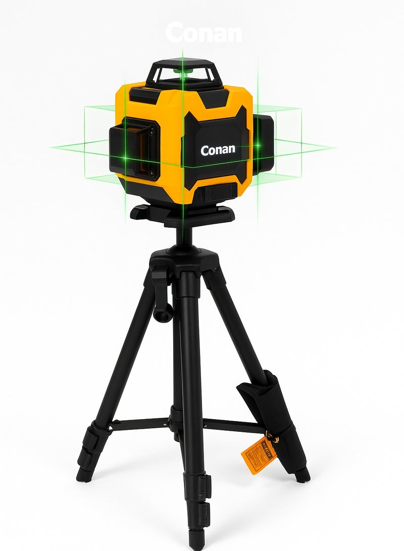Conan COWS616 4D 16-Line Green Laser Level with Controller & Adjustable Tripod – 520nm Beam, 2400mAh Li-ion Battery, ±0.2mm Accuracy, IP54, 0–25m Range - Image 2