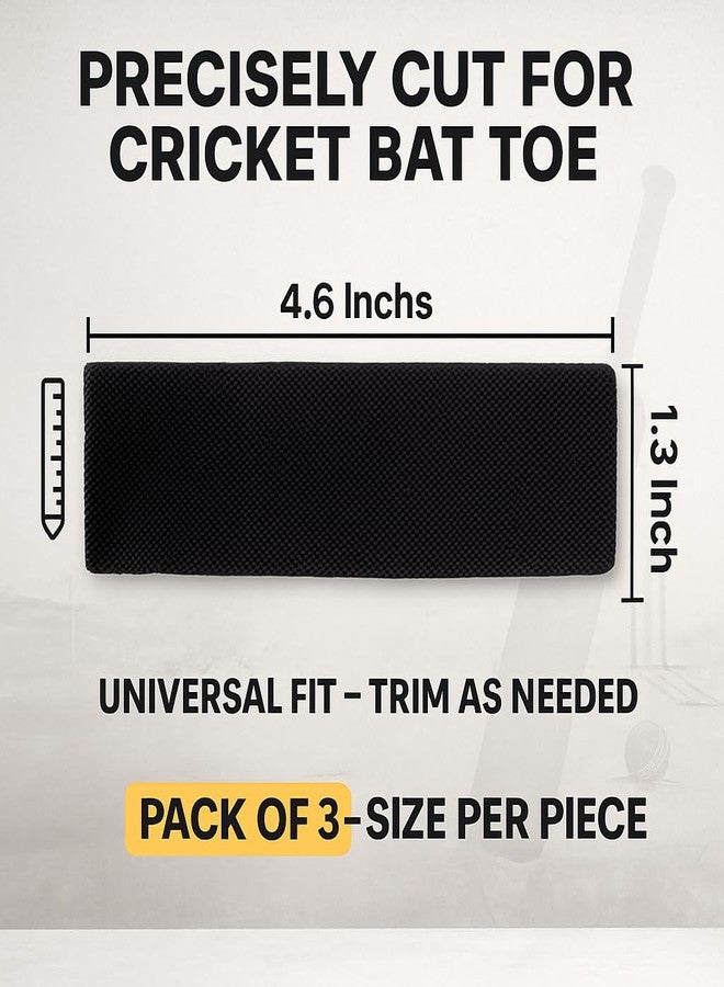Nextage Cricket Bat Rubber Toe Guard - Guard for Bat Toe Protection | Prevents Moisture & Cracks | Durable Black Rubber Toe Guard - 3 Pcs (Adhesive Required) - Image 3