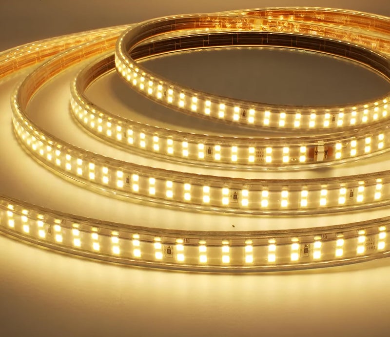 Double Line LED Strip Light, 50m Length, 220V, Warm White, Waterproof Flexible Rope Light for Indoor & Outdoor Decorative Lighting - Image 1