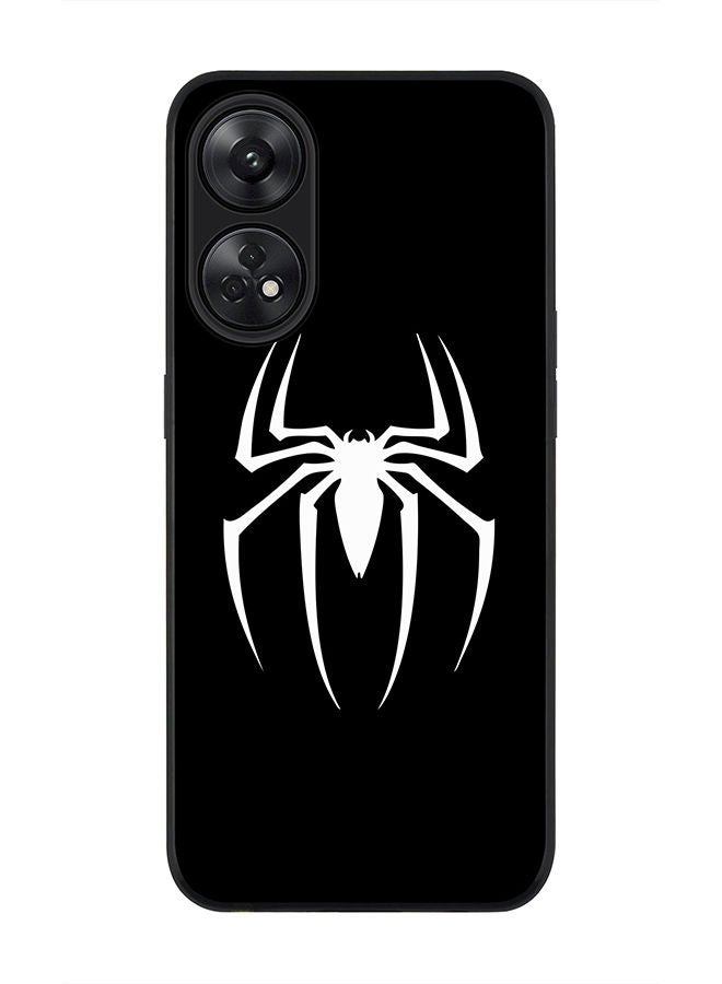 Stylizedd Rugged Black edge case for Reno 8T 4G Slim fit Soft Case Flexible Rubber Edges Anti Drop TPU Gel Thin Cover - Spidermark (Black) - Image 1