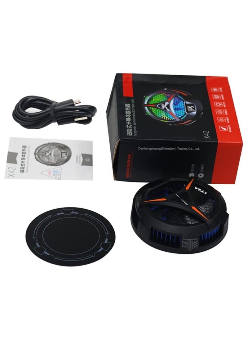 Generic - X42 Magnetic Tablet Cooling Fan Temperature Display Radiator for Tablet iPad Portable - Image 1