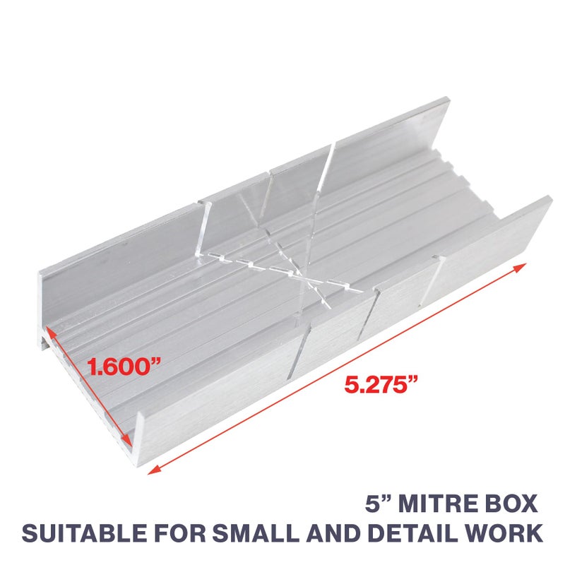 Excel Blades Metal Mitre Box Set With Handle and Razor Pull Saw Blade - Small 6-Inch Aluminum and Steel Tool for Wood, Plastic, and Soft Metals, 2 Cutting Angles - Image 2