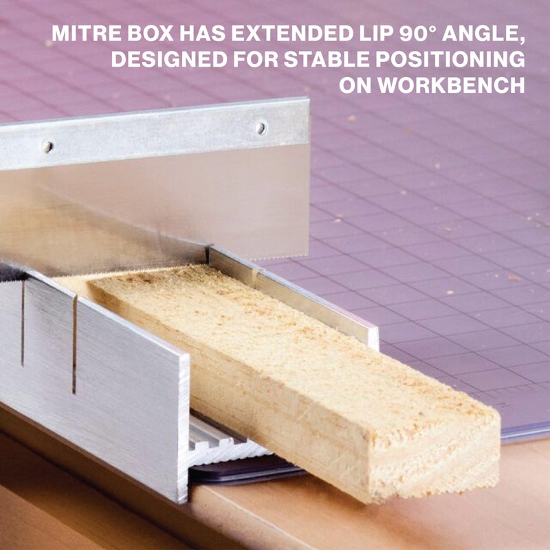 Excel Blades Metal Mitre Box Set With Handle and Razor Pull Saw Blade - Small 6-Inch Aluminum and Steel Tool for Wood, Plastic, and Soft Metals, 2 Cutting Angles - Image 5