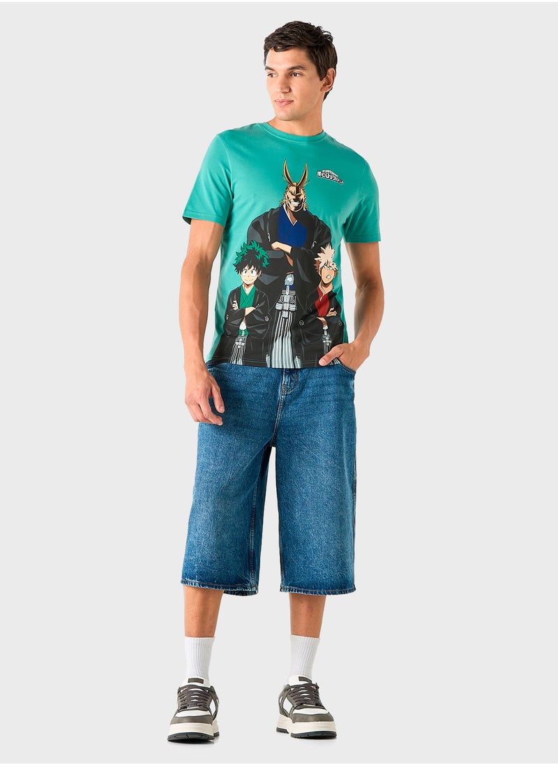 SP Characters - Printed Crew Neck T-Shirt - Image 1