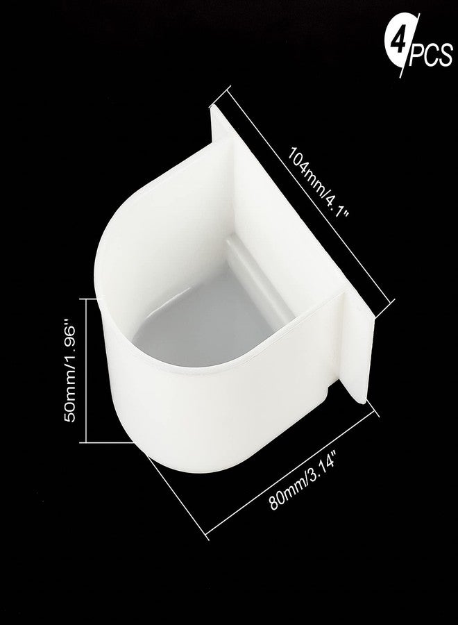 AHANDMAKER 4 Pcs Parrot Cage Replacement Food and Water Cup, White Bird Feeders Winged Universal Cage Plastic Cups Pet Supplies for Small Bird - Image 3