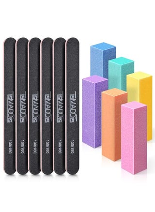 TsMADDTs Nail Files and Buffers Professional Manicure Tools Kit Rectangular Art Care Buffer Block Tools 100 180 Grit 12PCSBlack - pzsku/ZD494338E7D75AF26D183Z/45/1746254276/d65a5a34-2a6e-42e7-a593-192e856f7431