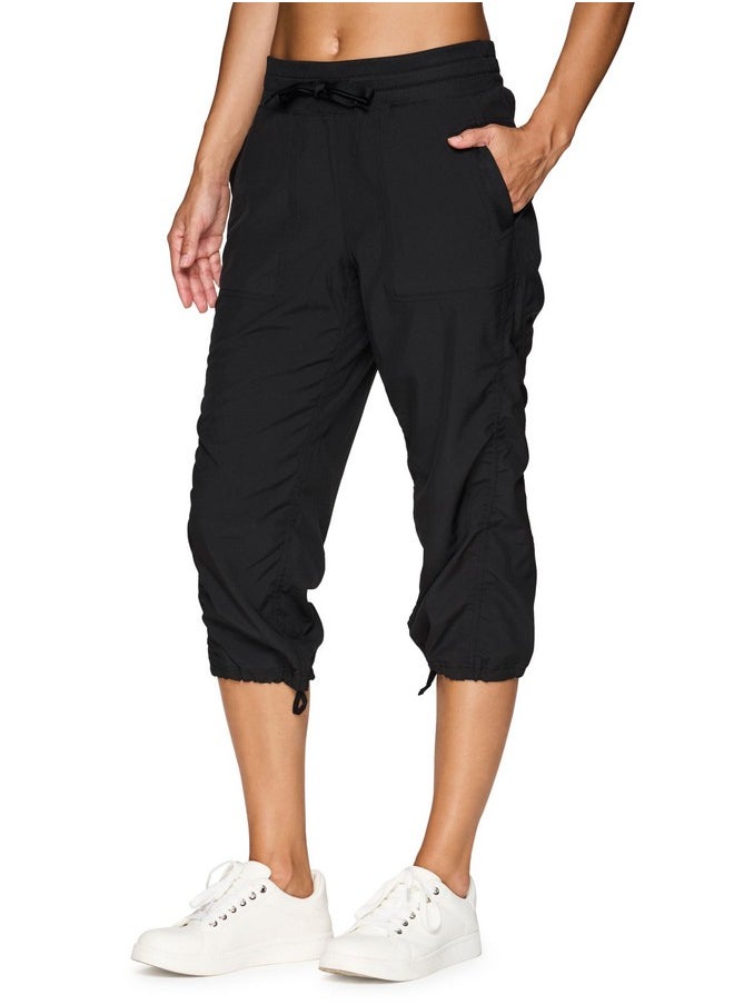 RBX - RBX Active Capri Pants for Women Joggers Stretch Lightweight Women’s Casual Pant Jet Black M - Image 1