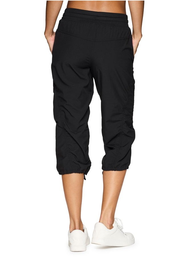 RBX - RBX Active Capri Pants for Women Joggers Stretch Lightweight Women’s Casual Pant Jet Black M - Image 1