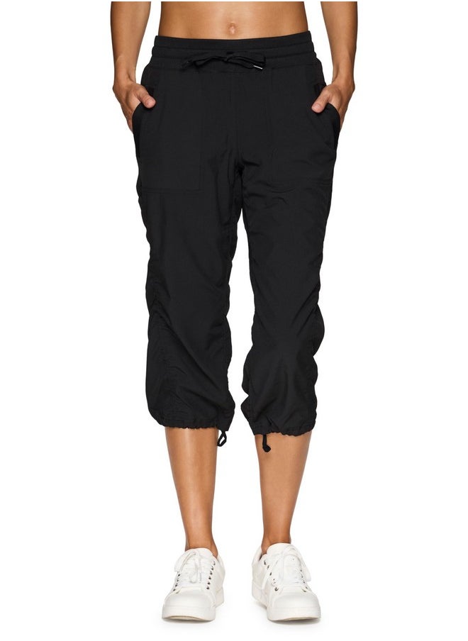RBX - RBX Active Capri Pants for Women Joggers Stretch Lightweight Women’s Casual Pant Jet Black M - Image 1