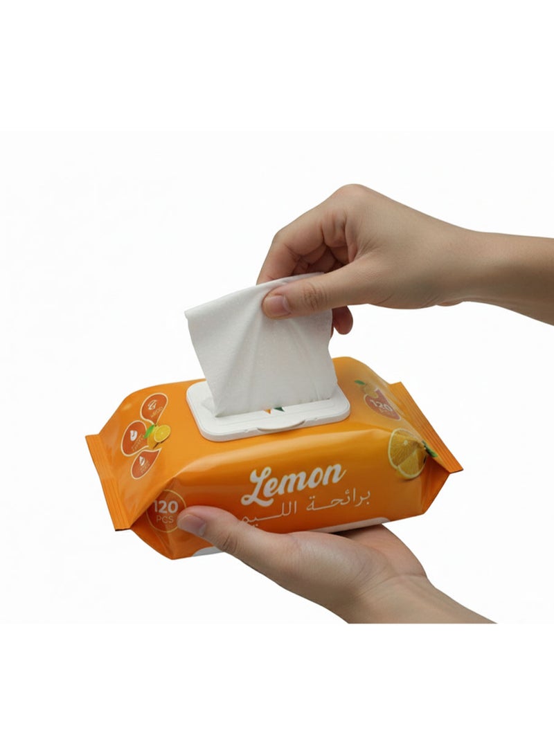 Alcohol-Free Multi-Purpose Wet Wipes – Lemon Scent, 12 Pack – Gentle Cleaning Wipes for Hands & Surfaces - Image 2