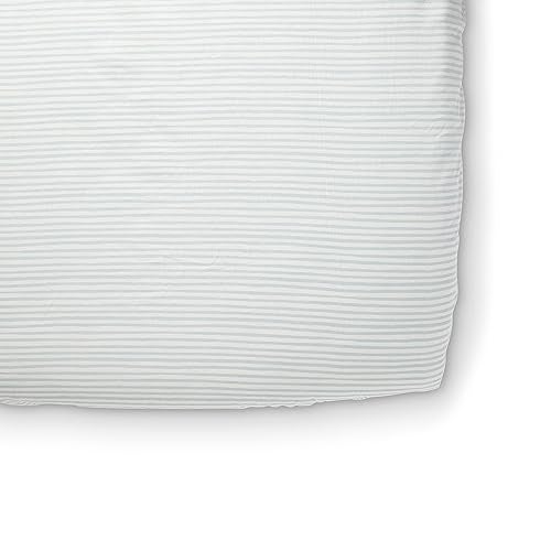 Pehr Striped Crib Sheet, Stripes Away Sea | Breathable Brushed Organic Cotton for Soft Sleep | Snug Fit | Giftable Reusable Fabric Bag Packaging | Standard Crib Mattresses up to 52”L x 28”W x 8”H - Image 4