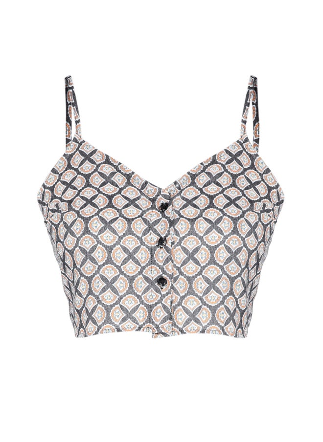 trendyol - Multicolored Strappy Buttoned Woven Blouse TWOSS24BZ00163 - Image 1