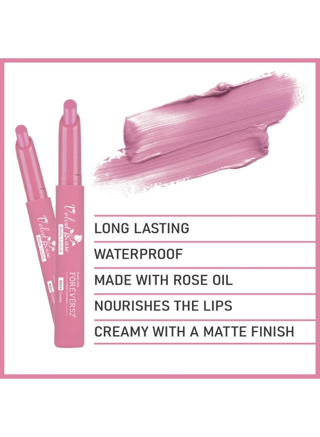 Daily Life Forever52 Velvet Rose Matte Long-Lasting Crayon Lipstick (Enriched With Rose Oil) - Hydrating Bold Lip Color With Silky Finish Look -Cosmos - Image 2