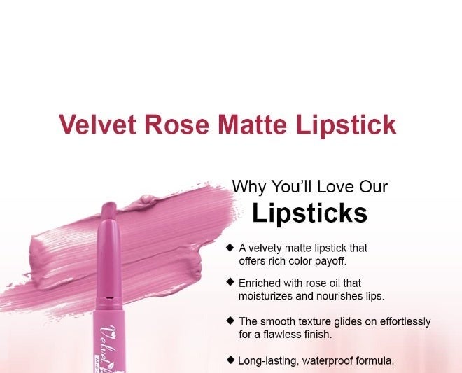 Daily Life Forever52 Velvet Rose Matte Long-Lasting Crayon Lipstick (Enriched With Rose Oil) - Hydrating Bold Lip Color With Silky Finish Look -Cosmos - Image 4