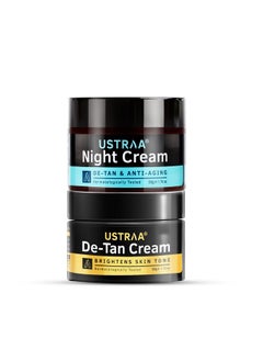 Ustraa Detan Face Cream For Men 50G Even Skin Tone Effective Tan Removal Without Bleach & Night Cream Detan & Antiaging 50G Aids In Tan Removal With Niacinamide And Licorice Extract  - Image 1