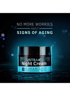 Ustraa Detan Face Cream For Men 50G Even Skin Tone Effective Tan Removal Without Bleach & Night Cream Detan & Antiaging 50G Aids In Tan Removal With Niacinamide And Licorice Extract  - Image 3