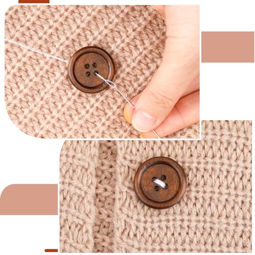 Trinkrittey 50Pcs 1 Inch Wooden Buttons 4 Hole Polished Sewing Buttons Classic Wooden Button for Shirt Pillow Covers Headbands Crafts Sewing Knitted Items - Image 5