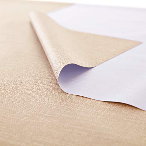 NLMUVW Square Vinyl Tablecloth Heavy Duty, 100% Waterproof PVC Table Cloth Wipe Clean Oil Proof Table Cover for Kitchen Dining Picnic, Champagne, 54 x 54 inch - Image 4