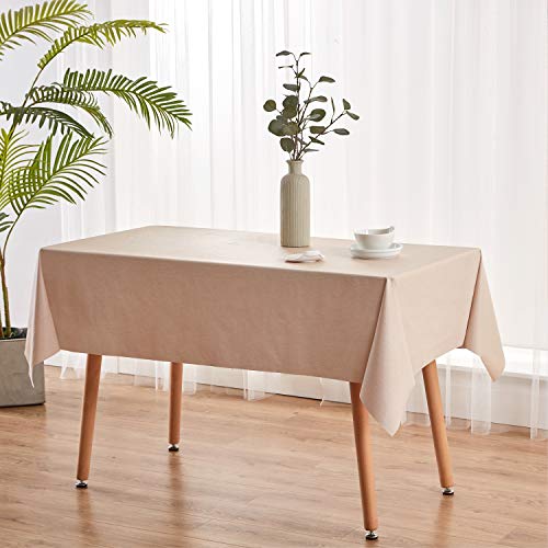 NLMUVW Square Vinyl Tablecloth Heavy Duty, 100% Waterproof PVC Table Cloth Wipe Clean Oil Proof Table Cover for Kitchen Dining Picnic, Champagne, 54 x 54 inch - Image 2