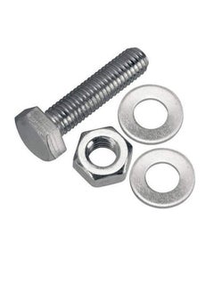Generic 12 pcs Hex Head Screw Bolts Nuts & Washers Fully Thread GI Plain Finish Bolt Set. (10, 50MM)  - Image 2