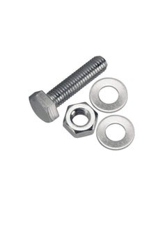 Generic 12 pcs Hex Head Screw Bolts Nuts & Washers Fully Thread GI Plain Finish Bolt Set. (10, 50MM)  - Image 1