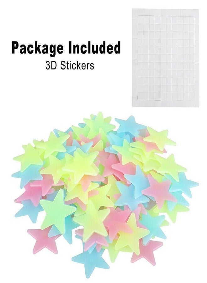 Newvent® Pack of 100Pcs Night Glow Decorative Wall Luminous Star Sticker | Glow in Dark Radium Wall Sticker | Wall Décor Radium Star Sticker for Kids Room & Bedroom (Multicolour, Standard) - Image 5