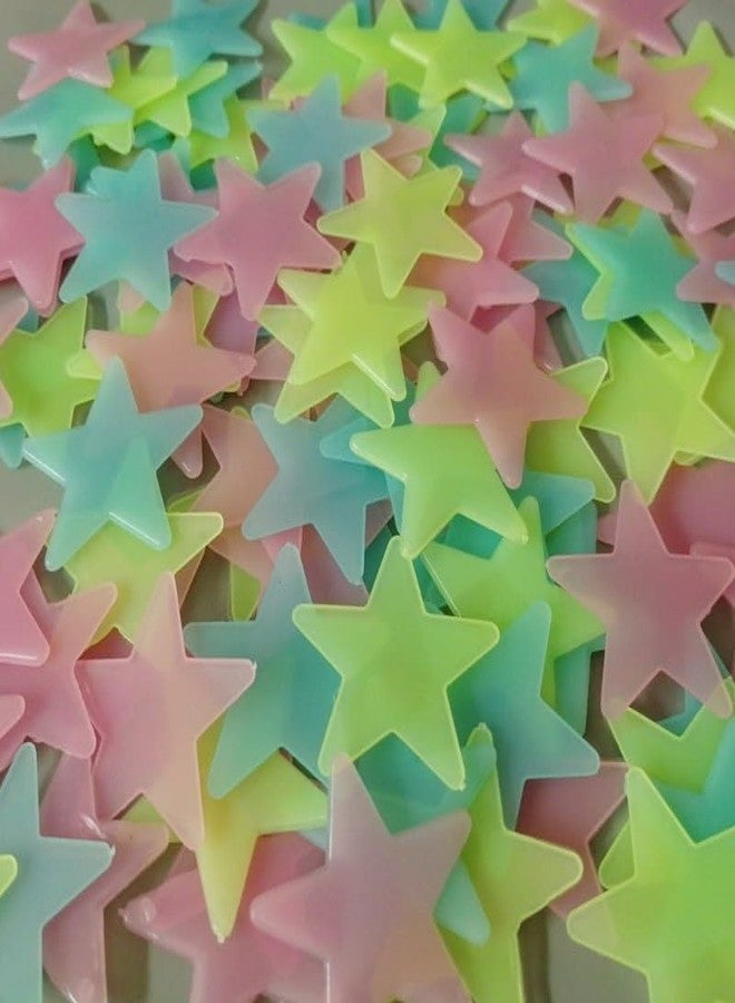 Newvent® Pack of 100Pcs Night Glow Decorative Wall Luminous Star Sticker | Glow in Dark Radium Wall Sticker | Wall Décor Radium Star Sticker for Kids Room & Bedroom (Multicolour, Standard) - Image 4