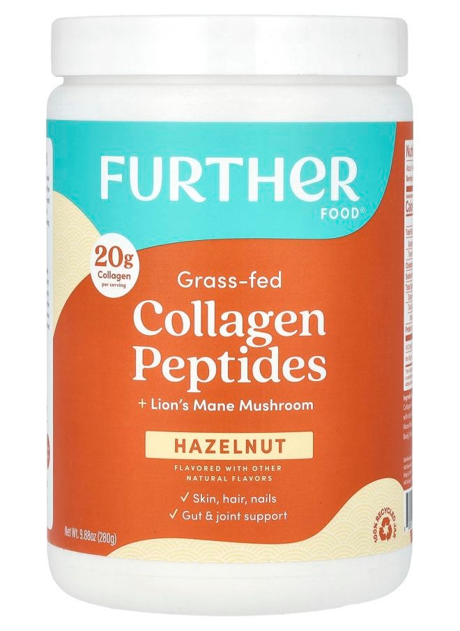 Further Food Grass-Fed Collagen Peptides + Lion's Mane Mushroom Hazelnut 9.88 oz (280 g) 