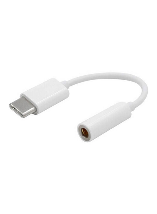 NIBEMINENT Type-C To 3.5mm Audio Port Connector 10centimeter White