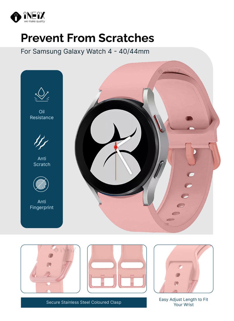 INEIX Silicone Replacement Strap For Samsung Galaxy Watch 4 40/44 mm Light Pink  - Image 2