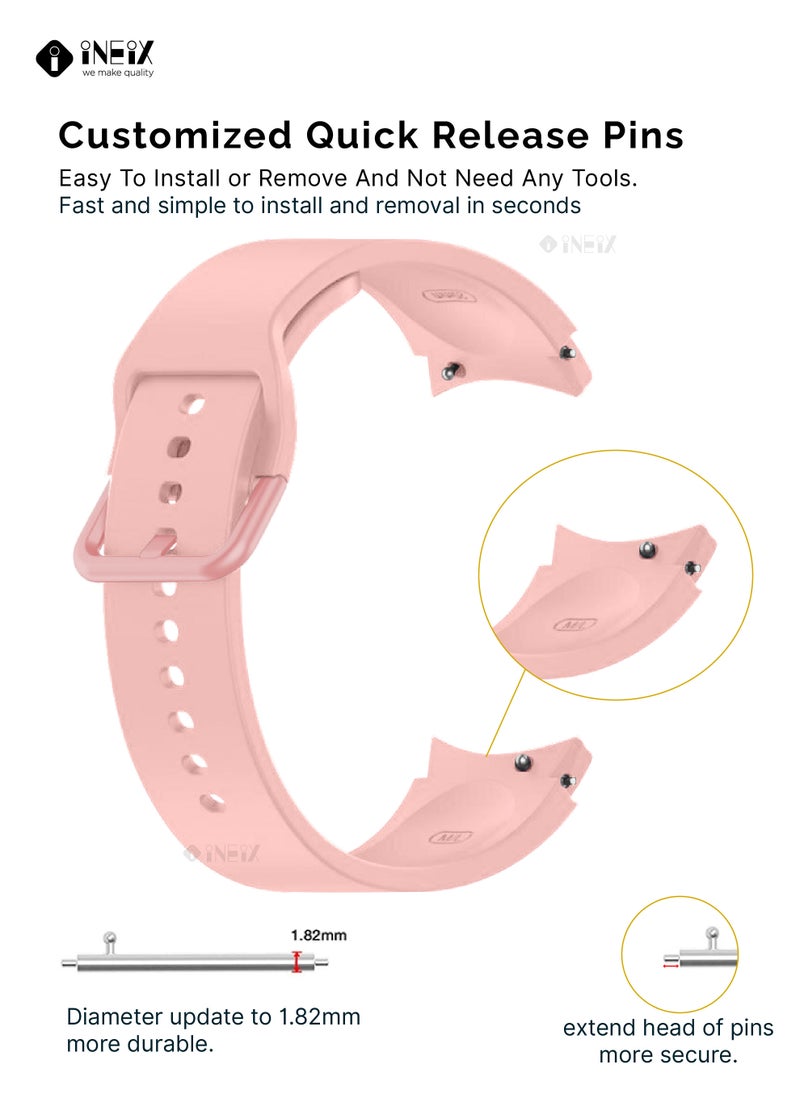 INEIX Silicone Replacement Strap For Samsung Galaxy Watch 4 40/44 mm Light Pink  - Image 3