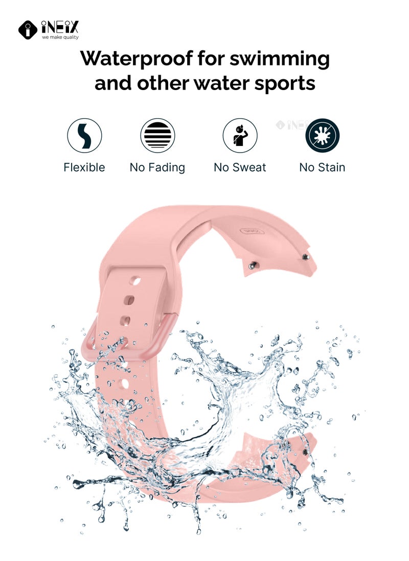 INEIX Silicone Replacement Strap For Samsung Galaxy Watch 4 40/44 mm Light Pink  - Image 5