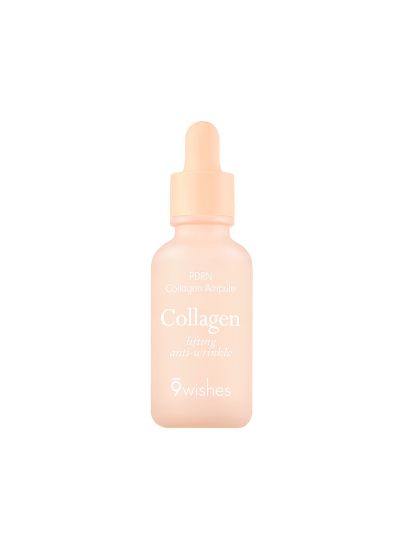 9Wishes PDRN Collagen Ampule – Lifting & Anti-Wrinkle Serum | Firming, Rejuvenating Face Ampoule with Marine Collagen & PDRN | Korean Skincare for Smooth, Youthful, Radiant Skin 25ml