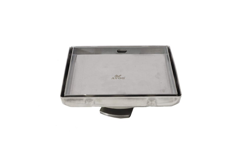 AVOQ DRAINS Marble Tile Stone Insert Floor Drain with Anti-Cockroach Flip Mechanism Trap, in Stainless Steel 304 L for Bathroom, Roof, Terrace, Balcony (Silver) (6X6) - Image 3