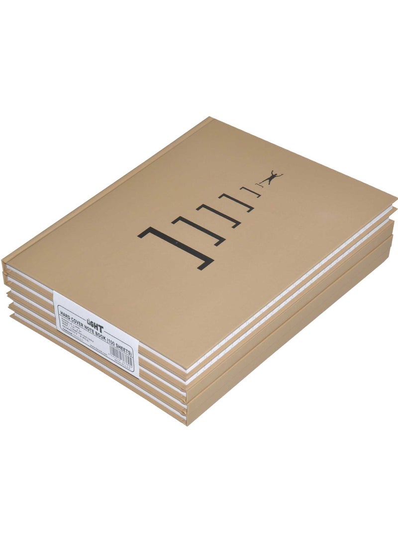 FIS LIGHT Pack of 5  Design Hard Cover Note Book  100 Sheets. Size 10X8 Inches (25.4 X 20.32 Cm) -LINB1081001302 - Image 1