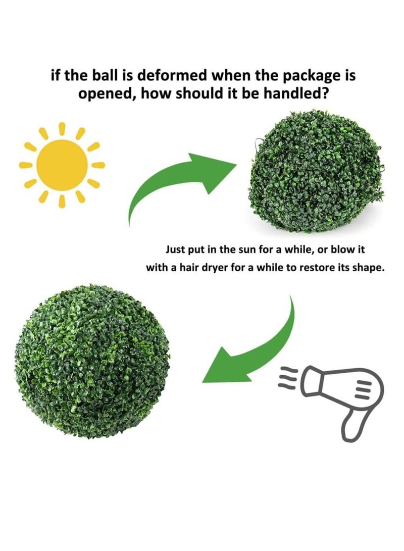 Generic Artificial Topiary Ball Indoor Outdoor Fake Boxwood Plant Decorative Balls Faux Plants Garden  - Image 4