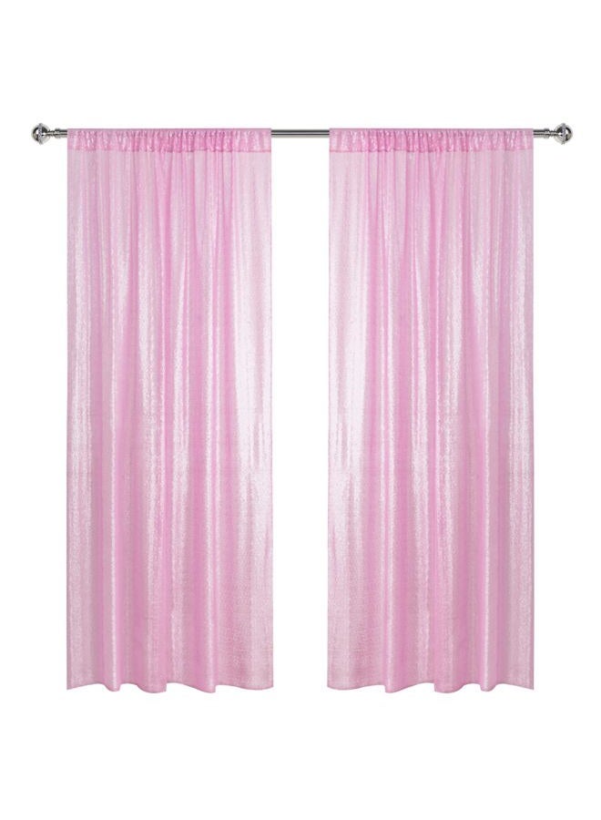 Sugargirl Matte Pink Sequin Backdrop Curtain 2 Panels 2FTx8FT Glitter Pink Background Drapes Sparkle Photography Backdrop for Party Wedding Birthday Wall Decoration - Image 1