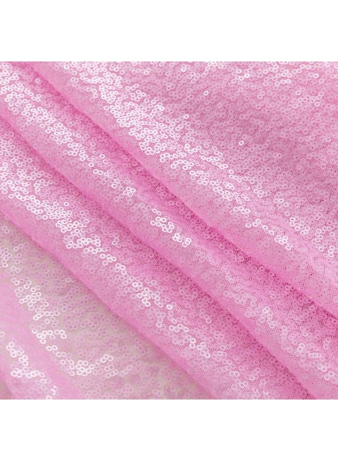 Sugargirl Matte Pink Sequin Backdrop Curtain 2 Panels 2FTx8FT Glitter Pink Background Drapes Sparkle Photography Backdrop for Party Wedding Birthday Wall Decoration - Image 5