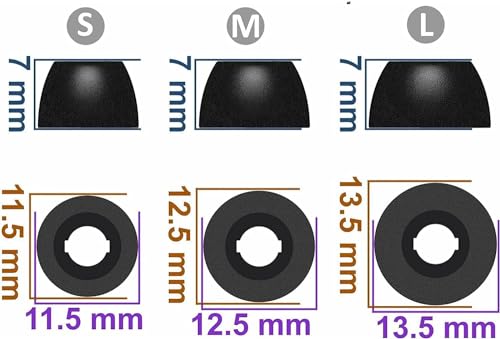 ALXCD Foam Eartips Compatible with Bose QuietComfort Ultra Earbuds, 6 Pairs S M L Sizes Soft Memory Foam Ear Tips, Compatible with Bose QC Ultra Earbuds 2023, Black sml - Image 3