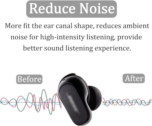ALXCD Foam Eartips Compatible with Bose QuietComfort Ultra Earbuds, 6 Pairs S M L Sizes Soft Memory Foam Ear Tips, Compatible with Bose QC Ultra Earbuds 2023, Black sml - Image 2