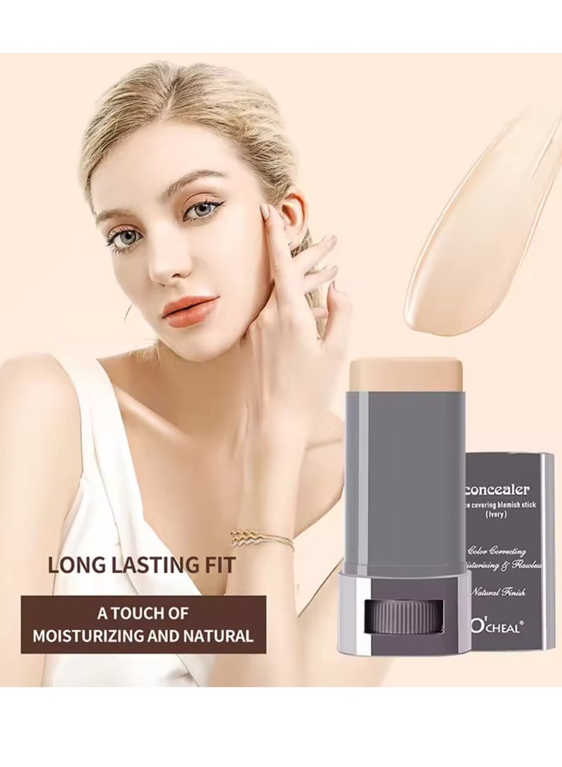OCHEAL Concealer Face Covering Blemish Stick Natural Medium Coverage Concealer Durable Long lasting Moisturizing Lightweight Non Greasy Face Covering Blemish Concealer Ivory 30g - Image 3